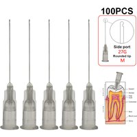 100PCS/Bag Dental Endo Irrigation Needle Tip 25G/27G/30G End-Closed Side Hole Endo Syringe Root Canal Washing Needle Tip Dentist