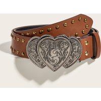 American Retro Punk Rock Style Rivet Heart Belt