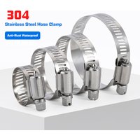 Adjustable 304 Stainless Steel Pipe Clamp, Worm Drive Hose Hoop, Rustproof Tube Fastener for Range Hood Water Pipe Air Hose Indu