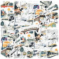 35pcs-70pcs Decals Railway Travel Stickers Stationery Stickers Train Stickers For Phone Fridge Guitar