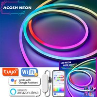 Bande lumineuse LED Tuya néon étanche, bande RGBIC, couleur rêveuse, effet de chasse, bande flexible, commande vocale, WiFi, 12V, 3-20m