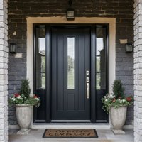 Entrance Door With Sidelight Povit Swing Exterior Front Security Entry Main Doors Gate Aluminum Alloy Home Decor Customize