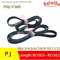 High Torque Rubber Poly-V Belt PJ 395J-PJ1003---to 615J-PJ1562 Ribs: 3/4/5/6/7/8/9/10/11/12