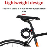 Bicycle Lock 1200mm*12mm Anti-theft Bike Password Lock Bike Security Steel Cable Cycling Lock Bike Parts 5 Digit Code Cable