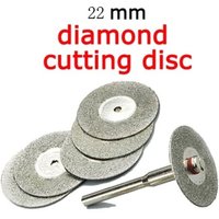 5pcs 22mm Diamond Cutting Discs with 1pcs Connecting Shank Mini Diamond Saw Blade Cut Off for Dremel Drill Fit Rotary Tool