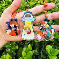 Project Hail Mary Grace & Rocky acrylic pendant keychain, Q version fan art pendant