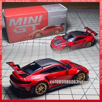 In Stock MINI GT 1:64 #1060 Porsche 911 (992) GT3 RS Weissach Packaging Guards Red Alloy Die Cast Car Model Collection Gift