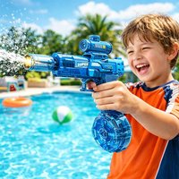Electric Water Gun Pulse Automatic Toy Water Pistol Simulated Flame Sensor Light Beach Outdoor Summer Toy For Adults Kids