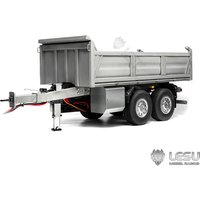 LESU 1/14 RC Hydraulic Full Trailer Kits 2 Axles Lift Metal Unpainted with Lights for Remote Control DIY Dumper Truck TH23102