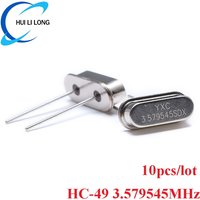 10pcs HC-49S Passive Crystal Oscillator Ceramic Quartz Resonator DIP 3.579545MHz 3.579545 MHz Electronic Kit HC 49 HC-49