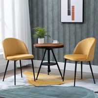 HOMCOM set van 2 eetkamerstoelen, keukenstoel in Scandinavische stijl, fluweel bekleed met metalen spitsvormige poten voor woon- en eetkamer.