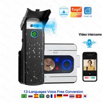 Waterproof Intercom Face Recognition Tuya Wifi Fingerprint Code RFID Card Smart Lock with Doorbell/rechargable li-battery/keypad