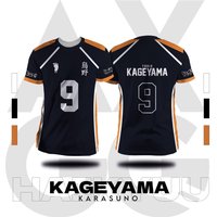 Bandai Haikyuu!! Karasuno Volleyball Team Jersey Kageyama No.9 Cosplay T-Shirt Summer Breathable Quick Dry Athleisure T-Shirt
