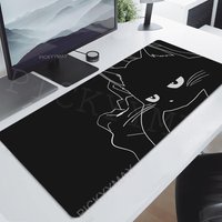 Gaming Mousepads Mousepad Black Cat Large Mouse Mat Office Desk Pads Non-Slip Rubber Gamer Mouse Pad Big Keyboard Mats