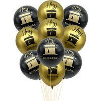1Bag Black Gold Hajj Mubarak Latex Confetti Balloons Ramadan Kareem Decor Umrah Mubarak Muslim Islamic Eid Al-fitr Party Supplie