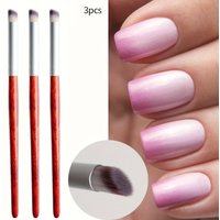 3pcs of Nail Art Brushes, Nail Tools, Crystal Pen, Angled Gradient Pen, Starry Gradient Pen, Brown Soft Bristle Nail Brush
