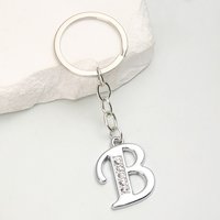 Simple A-Z 26 Letter Pendant Keychain English Alphabet Keyring For Friend Good Gift Holder Handbag Car Jewelry