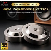 4Pcs Universal 316 Steel Speaker Spikes Pads Speaker Shock Base Pad Isolation Stand Feet Cone Base Mats Floor Disc