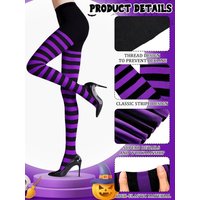 Women's Extra Striped Tights Full Length Tights Stocking Socks for Halloween Costume Accessory