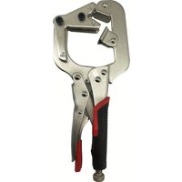 10-Inch Welding Pipe Plier Clamp Fast Release C-Clamp Locking with Large V-Pads