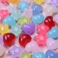 Mixed 10/30/50/100PCS Stars Heart Shaped Random Transparent Charms Resin Pendants Jewelry Findings DIY Making Necklace Earrings