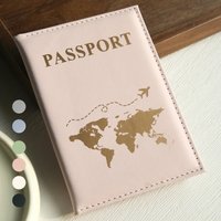 World Map Passport Cover PU Passport Holder Organizer Protective Card Case ID Document Passport Wallet Travel Credit Card Holder