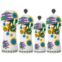 Golf Club Head Cover with Fresh White Abstract Graffiti Design | Durable Protective Equipment, PU Material, Golf Accessories