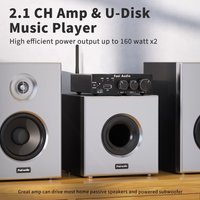 Fosi Audio BL20C mit 32-V-Netzteil, Bluetooth 5.0 2.1 HiFi-Audioempfänger, Verstärker, Mini-Verstärker der Klasse D, U-Disk-Player, 160 W x2