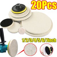 1-20Pcs Flocking Wool Felt Polishing Pad Wheel 1/2/3/4/5/6/7inch For Glass Stainless Steel Repair Scratche Wool Felt Discs