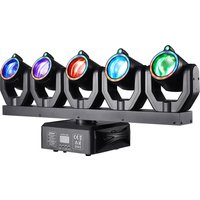 5X25W LED Beam Light Remote Control Moving Head DJ Stage Lightings Strobe DMX512 RGBW Disco Party For Bar Wedding Club Event