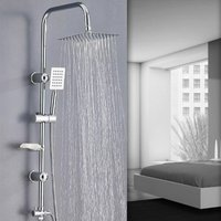 Shower Set with High Pressure Bathroom Shower Head System for Home Hotel Overhead Rainfall Shower Combo Black Round/Square