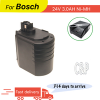 C&P Für Bosch 24V Batterie Pin 3,0AH Ni-MH Fit Tools Modell ABH 20-SLS GBH24VRE GBH24VFR 11225VSRH 11225VSR 0611260539 3500 3315K