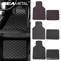 SEAMETAL Car Floor Mats PU Waterproof Foot Pads 4Pcs Universal Auto Carpet Interior Floor Mat Anti Scratch Feet Pads Cushion