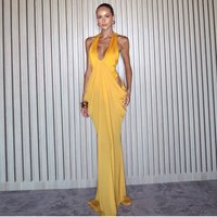 Halter Off Shoulder Sleeveless Sexy Maxi Dress Women See Through Party Club Outfit Summer V Neck Backless Dresses Beach Vacation