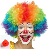 Carnival Party Curly Wig Explosion Hair Hat Funny Clown Rainbow Headgear Adult Kids Cosplay Wigs Props Fluffy Wig Headdress Gift