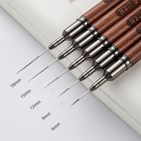 New 6/9/12/15/18mm Nail Liner Brush Sandalwood Pole Professional Nail Line Drawing Brush Fine Detail Nail Brush Nail Painting