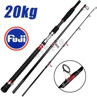 1.8M 2.1M Portable Fishing Rod Travel Surf Saltwater Heavy 3-Piece Carbon Spinning Rod 30-50lb Boat Jigging Trolling Fishing Rod