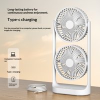 HOMEFISH Double head desktop fan, high wind power air circulation fan, creative double-layer fan for office and dormitory