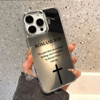 Christian Bible Verse Mirror Phone Case for iPhone 17 16 15 14 Pro 12 11 13 Pro Max Plus 16E Shockproof Bumper Aesthetic Cover