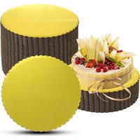 5 Pack Gold Cake Bases Disposable Cardboard Round Cake Base, 8/10 Inch, Suitable for Weddings Birthdays Christmas Pizza Displays