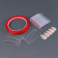 1 Set Transparenter Falsch-Nagelspitzen-Präsentationsständer mit Doppelklebeband, Acryl-Gel-Nagellackhalter, DIY-Maniküre-Präsentationswerkzeuge