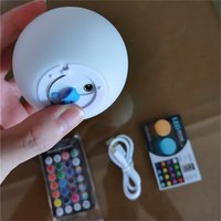 2pcs Recharge RGB Floating Pool Light 3inch 7.8cm LED Pool Ball Lights with Remote IP67 Bath toy for Outdoor Garden Swimming