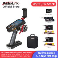Radiolink RC8X 8CH 2.4G RC Transmitter with R8FG V2.1 Gyro Receiver, One Hand Control Accessory and Phone Holder for FPV Screen