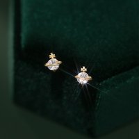 La Monada Womens Earrings Silver 925 Ear Piercing Simple Zircon Cross Small Silver Stud Earrings Girls Accessories Cute