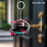 Keychain Helmet 2D Flat Fashion Stereo Motorcycle Helmets Safety Auto Bag Car Key Ring KeyChain Gift JewelryHot