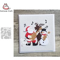 Catlove Santa Claus Music Christmas Metal Cutting Dies Scrapbooking Stencil Die Cuts Card Making DIY Craft Embossing New Dies