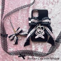 Y2K Girl Lolita Lace Bowknot Iphone 16 Pro Max Case Harajuku Case For iPhone 15 14 13 12 11 Pro Max Soft Case with Pendant Punk