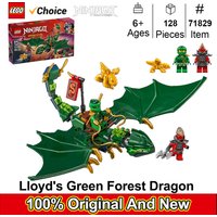 LEGO 71829 Ninjago Lloyd's Green Forest Dragon Toy Toy Birthday Present Blocks Educational Boys Girls Children 6+,128PCS
