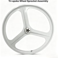 AliExpress NONE 700C Fixed Gear Tri-spoke Integrated Wheel Set, Complete Front & Rear Wheels for Fixed Gear Bikes, Lightweight Cycling Parts