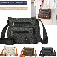 Chic Geometric-pattern Crossbody Bag for Daily Use Multi-color Adjustable-strap Lightweight Versatile Casual Functional Purse